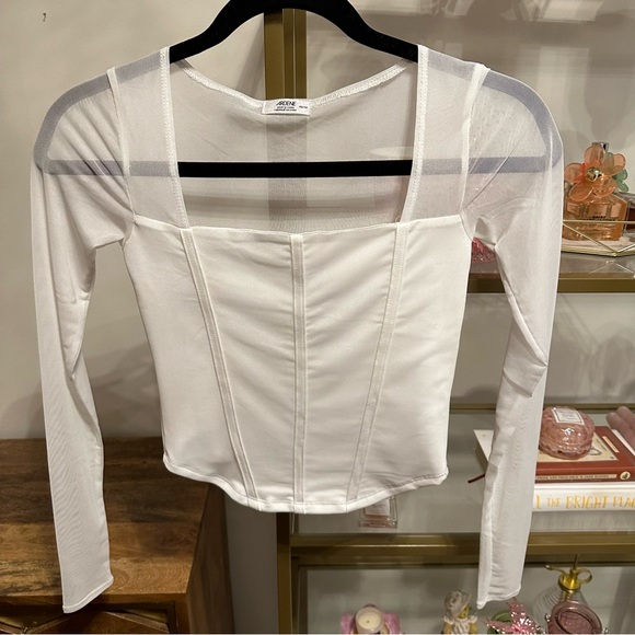 Mesh longsleeve corset top - Picture 4 of 8